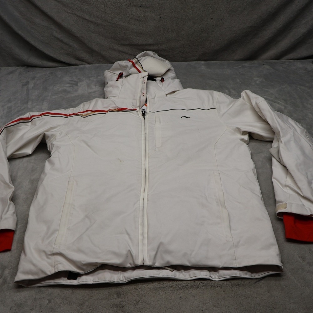 Kjus Jacket Mens Large White Ski Snow Insulated RECCO Winter Performance READ